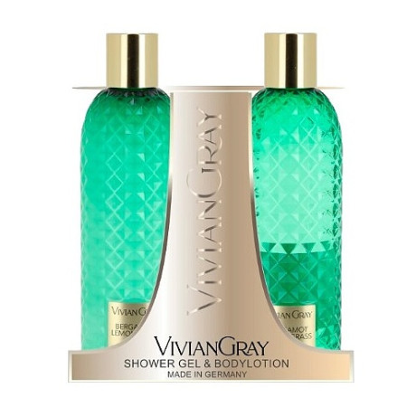 detail Vivian Gray GEMSTONE Bergamot & Lemongrass, péče o tělo, 2x 300 ml