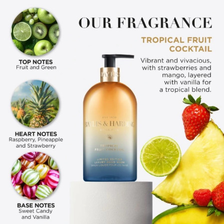 detail Baylis&Harding Tekuté mýdlo - Tropical Fruit Coctail, 500ml