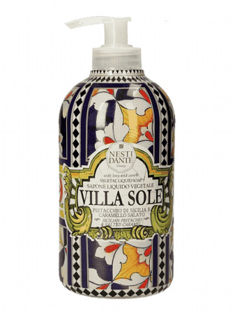 detail Nesti Dante VILLA SOLE Pistachio di Sicilia, tekuté mýdlo 500ml