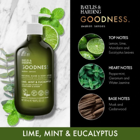 detail Baylis&Harding Tělové mléko Goodnes - Lime, Mint & Eucalyptus, 500ml