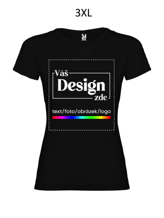 detail FOTODÁRKY: Foto-tričko ČERNÉ dámské - 3XL