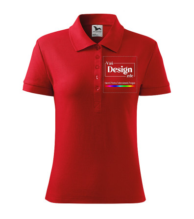 detail FOTODÁRKY: Foto-tričko - Polokošile ČERVENÁ dámská - M