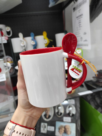 detail Fotohrnek STANDARD se lžičkou ČERVENÝ, 300ml