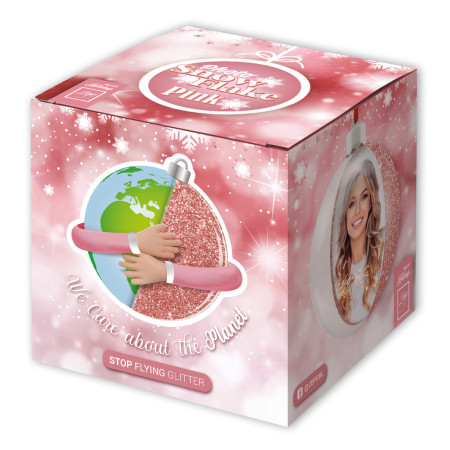 detail FOTODÁREK: VÁNOČNÍ OZDOBA RŮŽOVÁ na fotografii, průměr 7,5 cm