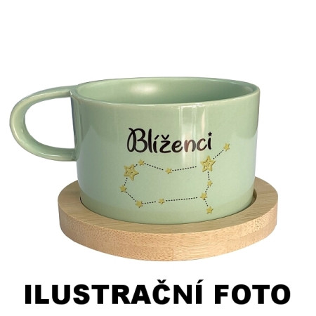detail Fotohrnek MAKRONKA s bambusovým podšálkem MÁTOVÁ