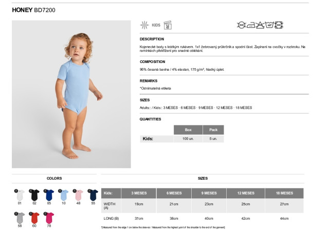 detail FOTODÁRKY: Dětské BODY s krátkým rukávem, vel. 12M