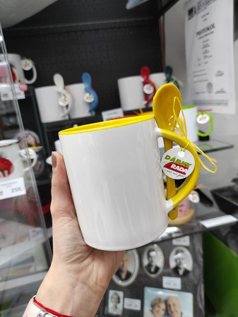 detail Fotohrnek STANDARD se lžičkou ŽLUTÝ 1x foto, 300ml