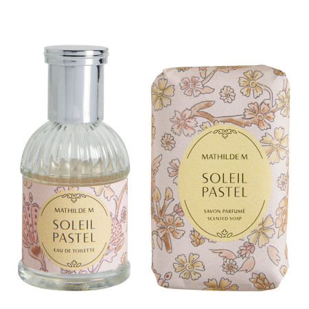 detail Mathilde M. - SOLEIL PASTEL, malá kosmetická sada v tašitičce, 3dílná