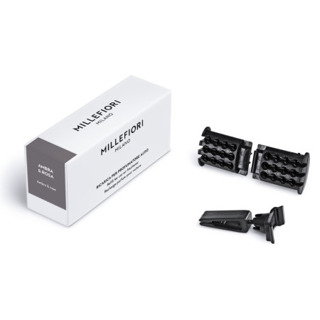 detail Millefiori Milano Icon AMBRA & ROSA, náplň vůně do auta 1ks