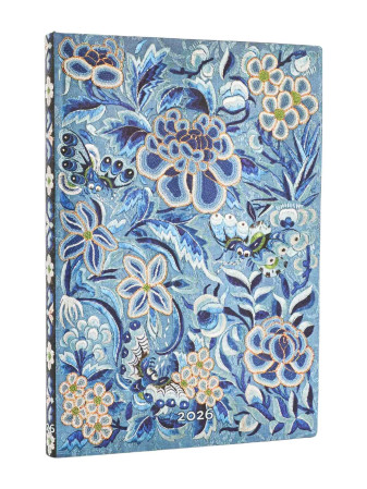 detail Paperblanks Diář 2026 MIDI týdenní horizontal - Blue Willow, flexi