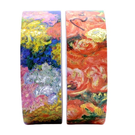 detail Paperblanks Washi pásky - Monet's Chrysanthemums & Renoir, 2x 10m