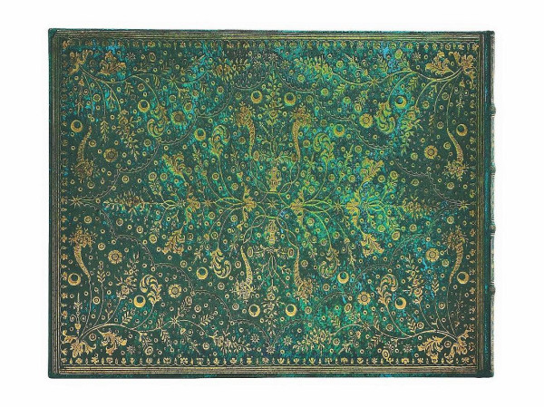 detail Paperblanks KNIHA HOSTŮ - Emerald Flower, Natureš Grace, linkovaná