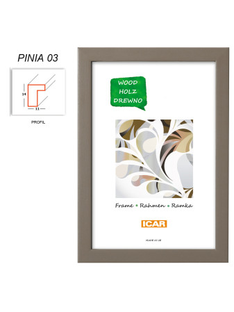 detail Rámeček dřevěný Icar PINIA 03 30x40 středně šedý