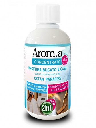 detail Arom.a OCEAN PARADISE 2v1, parfém do pračky a na pevné povrchy 250ml
