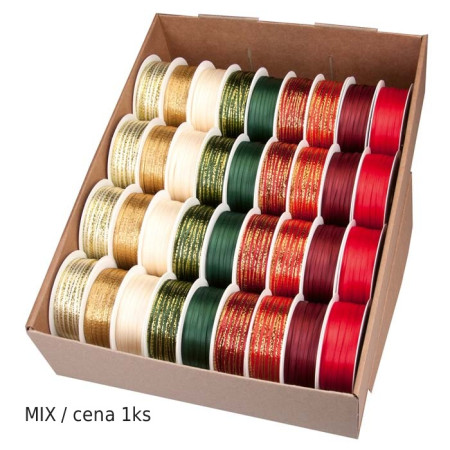 detail Ditipo Stuha saténová 3801 3mm x 10m MIX / cena 1ks