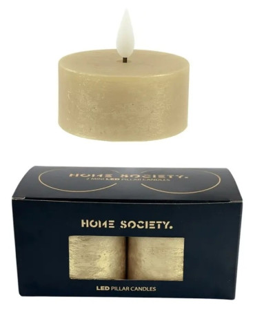 detail Home Society Collection Sada 2x maxi čajovka LED s ovladačem, Gold