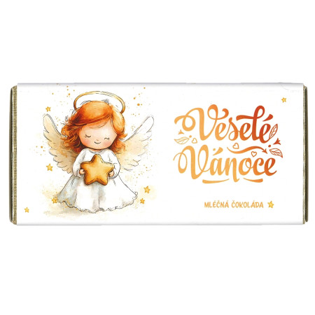 detail Mléčná čokoláda VESELÉ VÁNOCE, 100 g