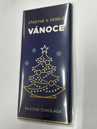 detail Mléčná čokoláda VESELÉ VÁNOCE, 100 g
