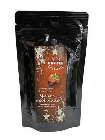 detail Aromatizovaná INSTANTNÍ KÁVA - MALINY V ČOKOLÁDĚ, 60g