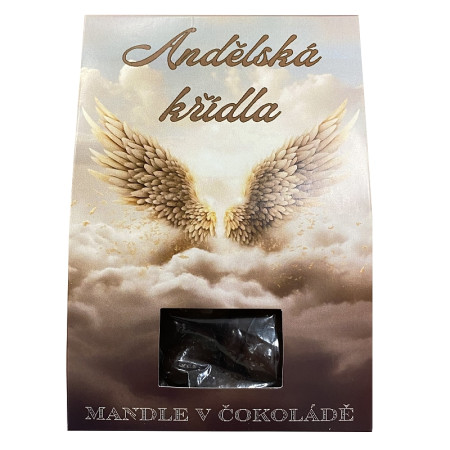 detail Vánoční mandle v čokoládě - Andělská křídla 80g