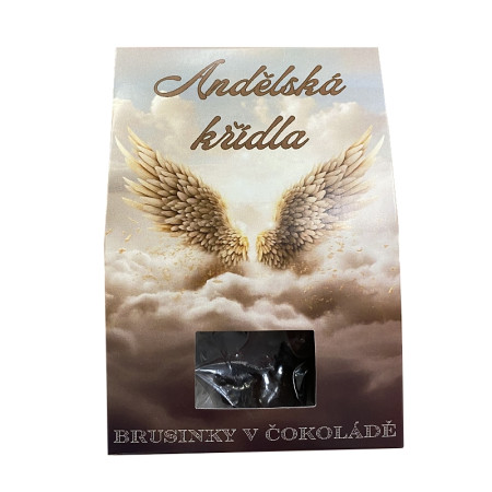 detail Vánoční brusinky v čokoládě - Andělská křídla 80g