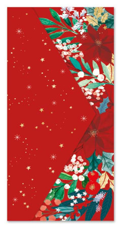 detail Ditipo Vánoční kapsa na peníze / poukaz - Červená s vánočními květy