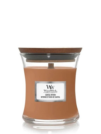 detail Vonná svíčka WoodWick SANTAL MYRRH, malá 85 g