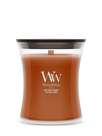 detail Vonná svíčka WoodWick Saffron Smoke, střední 275 g