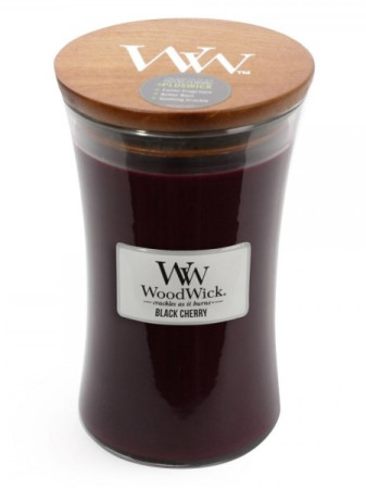 detail Vonná svíčka WoodWick BLACK CHERRY velká 609,5g