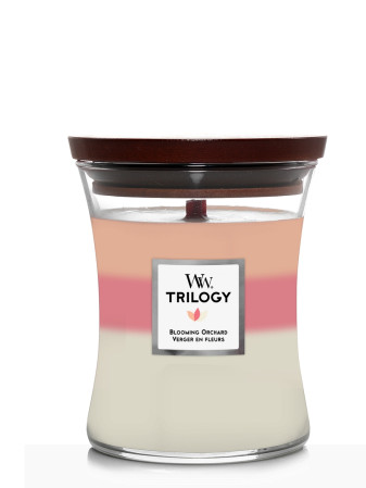 detail Vonná svíčka WoodWick Trilogy Blooming Orchard, střední 275 g