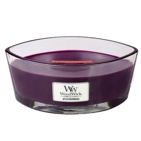 detail Vonná svíčka WoodWick SPICED BLACKBERRY široký knot 453,6g