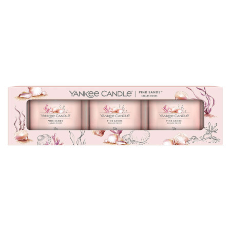 detail Yankee Candle 3x votiv ve skle PINK SANDS, 3x 37 g