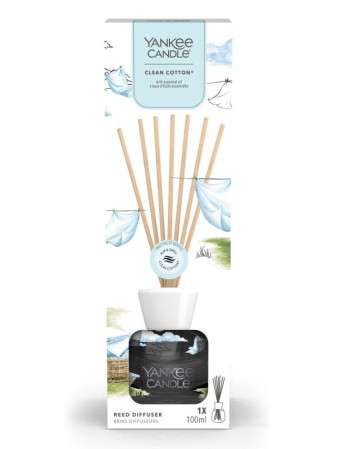 detail Yankee Candle Reed difuzér CLEAN COTTON, 100 ml, signature