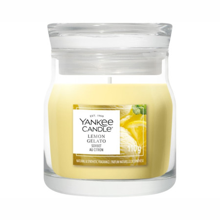 detail Yankee Candle LEMON GELATO, signature malá svíčka 110g