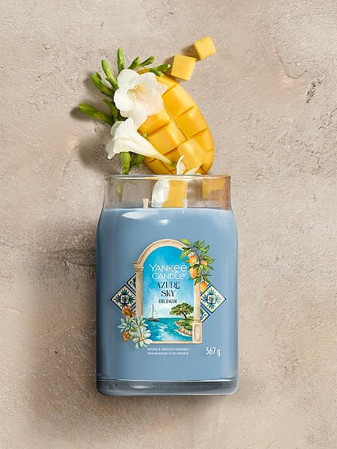 detail Yankee Candle AZURE SKY, signature velká svíčka 567g