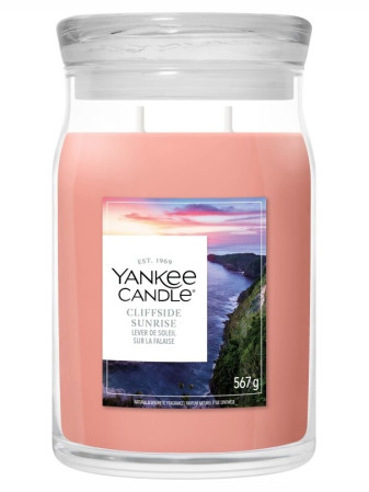 detail Yankee Candle CLIFFSIDE SUNRISE, signature velká svíčka 567g