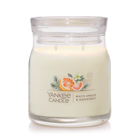 detail Yankee Candle WHITE SPRUCE & GRAPEFRUIT, signature střední 368 g