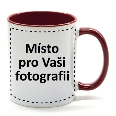 Fotohrnek COMBO Vínovo-bílý 1x foto 300ml