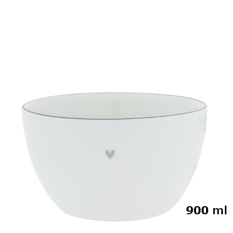 Bastion Collections Miska Medium White /edge Grey 15cm