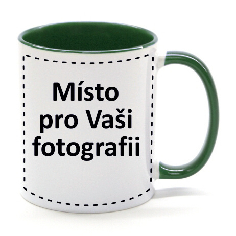 Fotohrnek COMBO Tmavě zeleno-bílý 1x foto 300ml