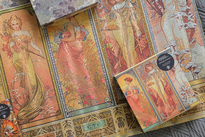 detail Paperblanks Puzzle 100 dílků - Mucha The Seasons