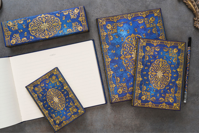 detail Paperblanks KNIHA HOSTŮ - Silk Sky / Guiding Star, linkovaný