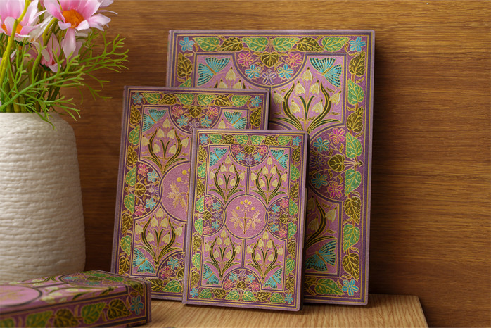 detail Paperblanks MIDI zápisník - Mimosa, Poetry in Bloom, linkovaný, flexi