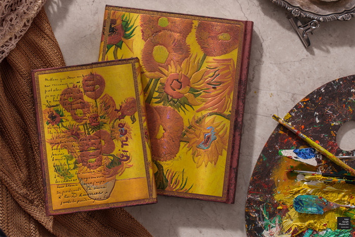 detail Paperblanks MIDI zápisník - Van Gogh, Sunflowers, linkovaný