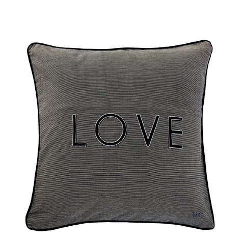 Bastion Collections Polštář 50x50cm - LOVE, natural / black