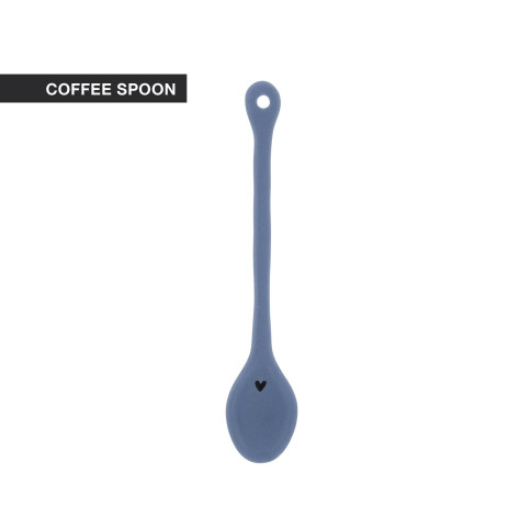 Bastion Collections Keramická lžička COFFEE, modrá, plochá, 14cm