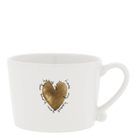 Bastion Collections Hrnek Big Heart Brown w text, 300ml