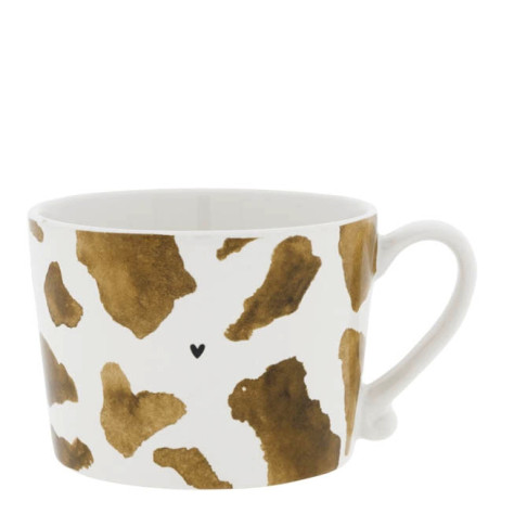 Bastion Collections Hrnek White/Brown Cow print, 300ml