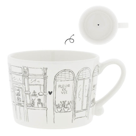Bastion Collections Hrnek White/Window Shopping in black, 300ml