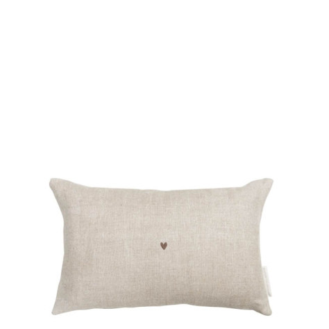 Bastion Collections Polštář 30x50cm Dark Naturel/Little Heart in Brown